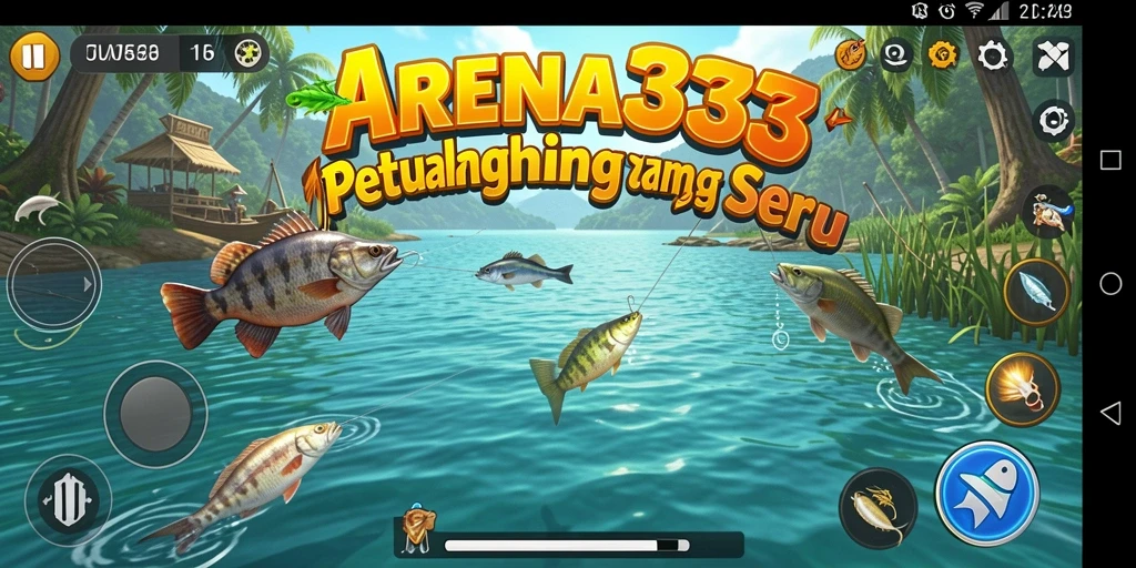 Tampilan gameplay ARENA333 yang menampilkan serunya memancing.