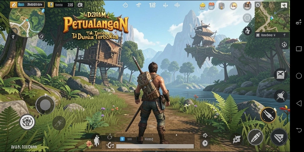 Tampilan gameplay D200M yang memukau dalam dunia terbuka.