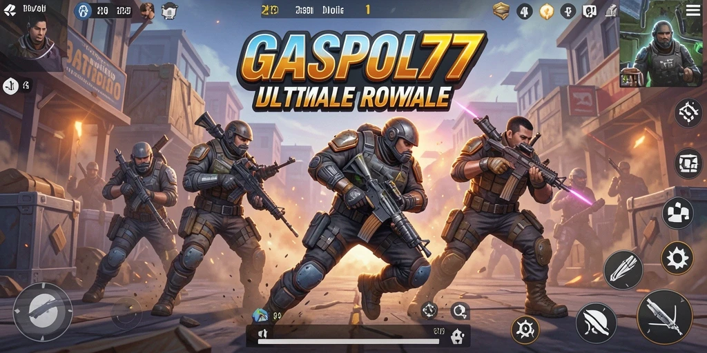 Screenshot menampilkan intensitas pertempuran dalam GASPOL77 Battle Royale.