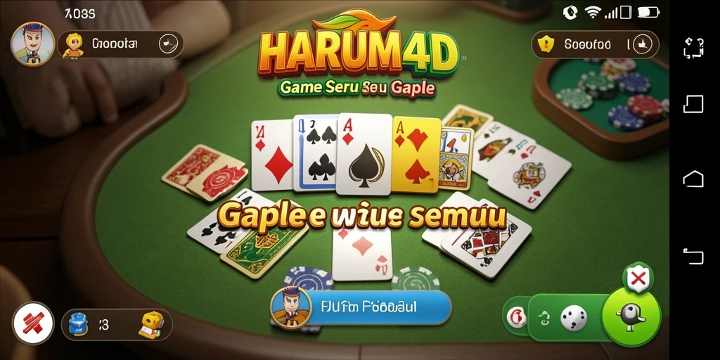 Tampilan gameplay Gaple yang seru dan interaktif di HARUM4D.
