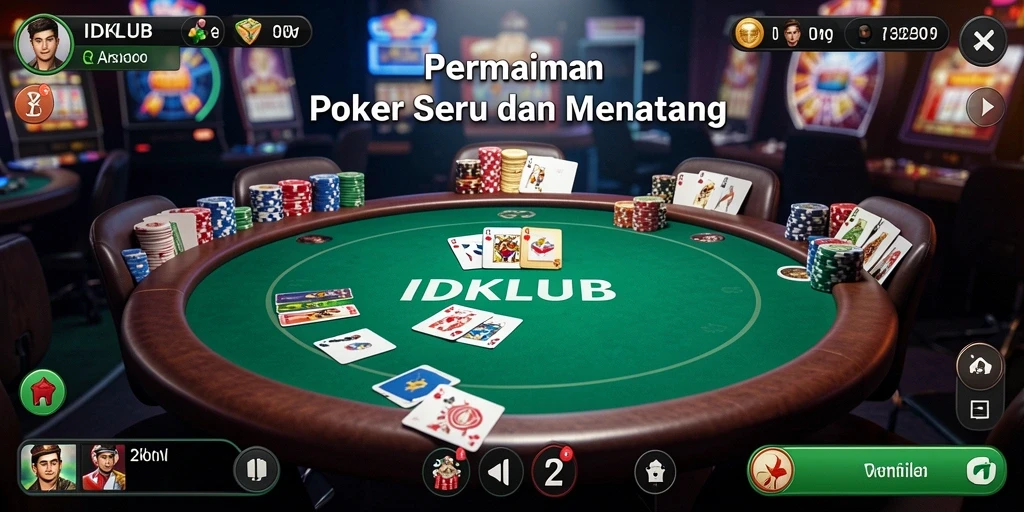 Tangkapan layar gameplay IDKLUB yang menarik dalam poker.