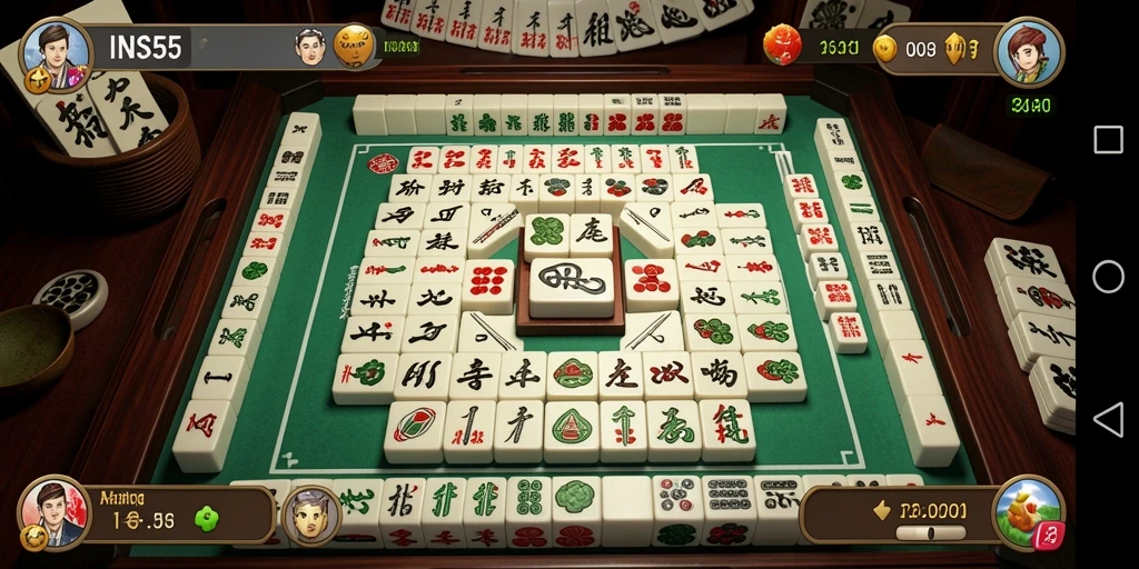 Tampilan gameplay menarik dari game Mahjong INS55 yang menantang.