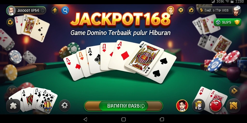 Tampilan menarik dari gameplay Domino di JACKPOT168.