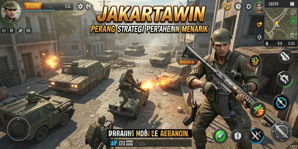 Tampilan gameplay <strong>JAKARTAWIN</strong> yang mendebarkan dalam Tower Defense.