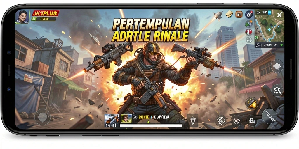 Gameplay seru dalam JKTPLUS dengan aksi Battle Royale yang mendebarkan.