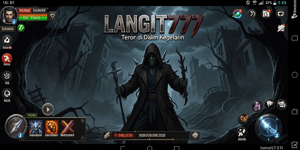 Tampilan menakutkan dari gameplay LANGIT777 dalam suasana gelap dan mencekam.