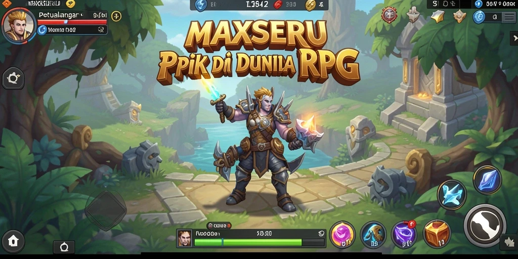 Tampilan seru dari gameplay RPG di MAXSERU, dengan petualangan dan pertarungan epik.