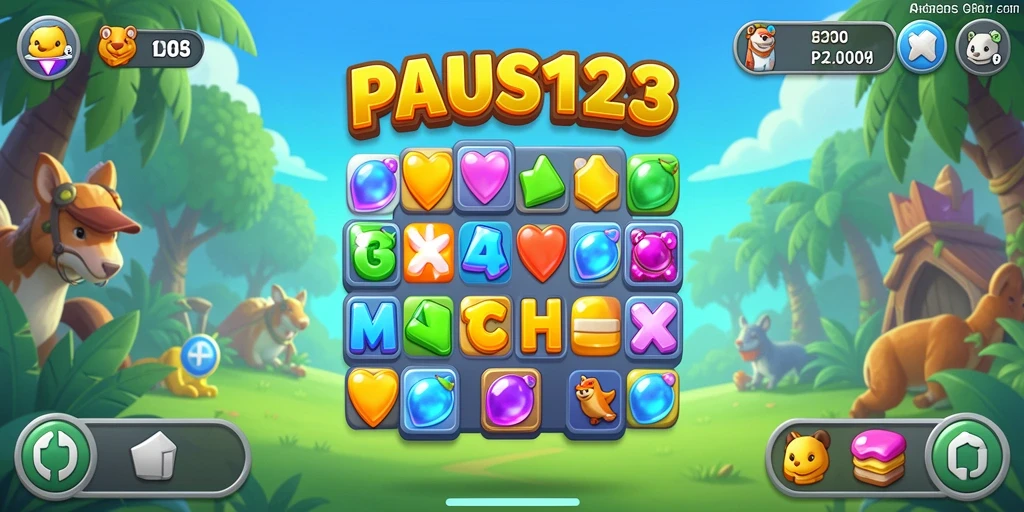 Tampilan gameplay menarik dan penuh warna dari PAUS123.