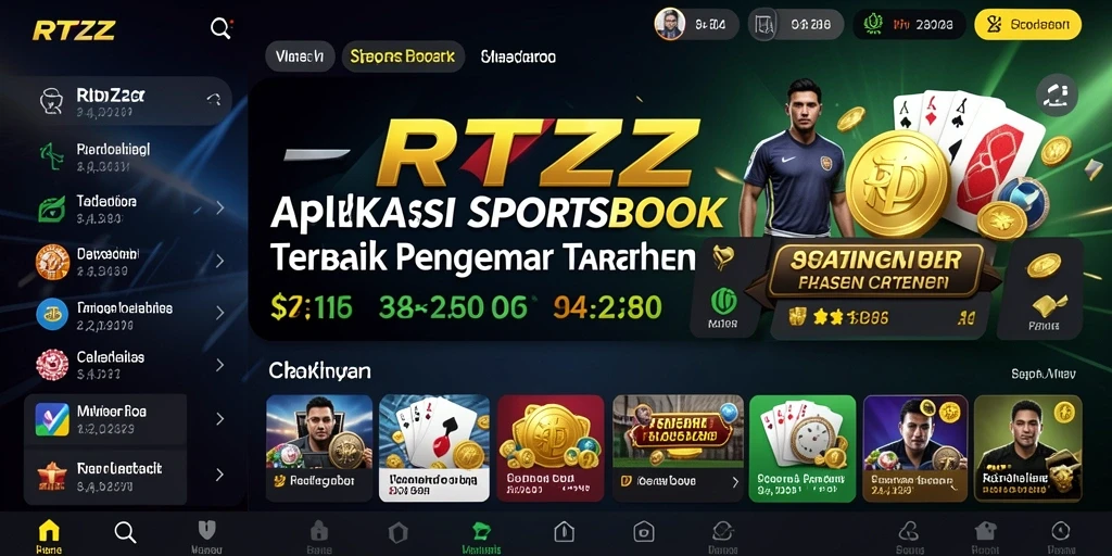 Tampilan antarmuka pengguna RTZZ saat bermain taruhan olahraga.