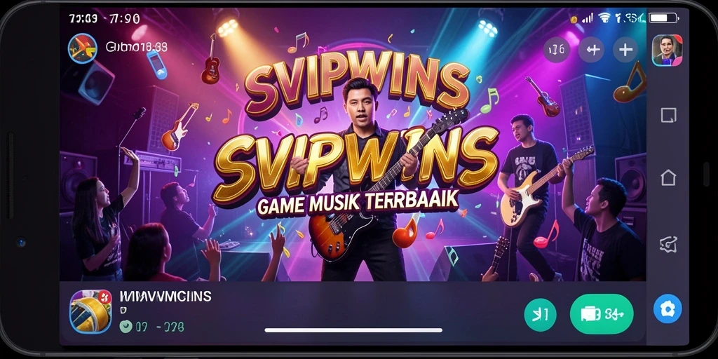 Tampilan menarik dari gameplay musik SVIPWINS dengan berbagai genre.