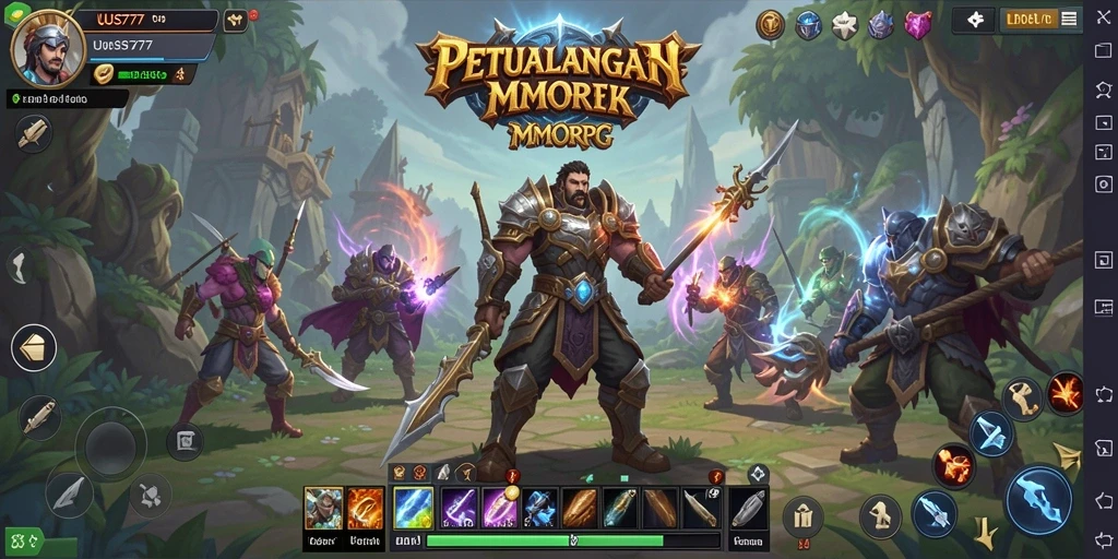 Tampilan gameplay UUS777 dengan pertarungan epik dan grafis yang memukau.